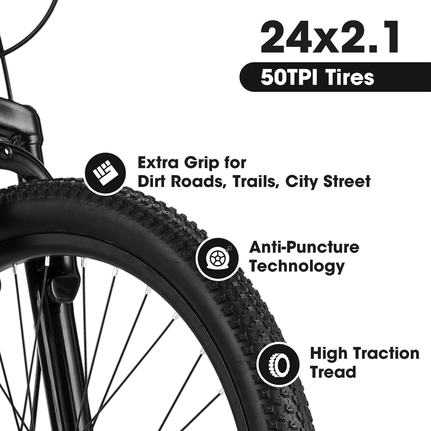 24 Inch Mountain Bike Shimano 21 Speeds With Dual Disc Brakes And 100mm Front Suspension - LaTezza Online Shop
