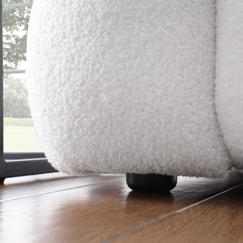 62.2length ,35.83 Deepth ,human Body Structure For USA People, Marshmallow Sofa,boucle Sofa ,White Color, 2 Seater - LaTezza Online Shop
