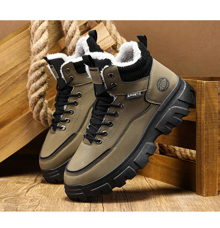 Men's winter suede high top Martin boo workwear versatile thick sole - LaTezza Online Shop