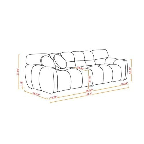 87.4 Length ,35.83 Deepth ,human Body Structure For USA People, Marshmallow Sofa,boucle Sofa ,3 Seater - LaTezza Online Shop