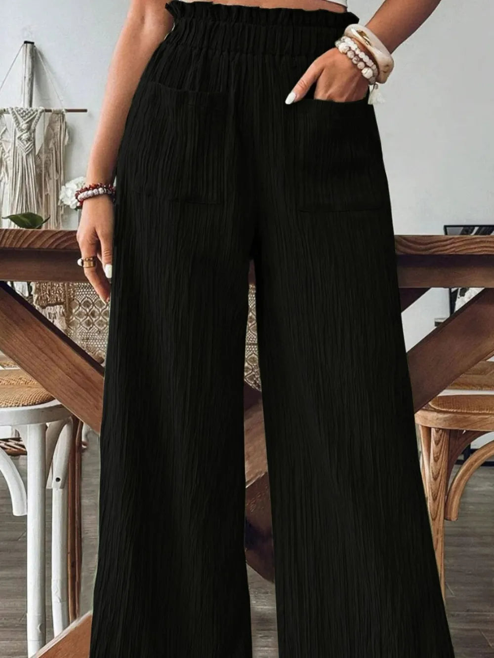 Frill Wide Leg Pants - LaTezza Online Shop