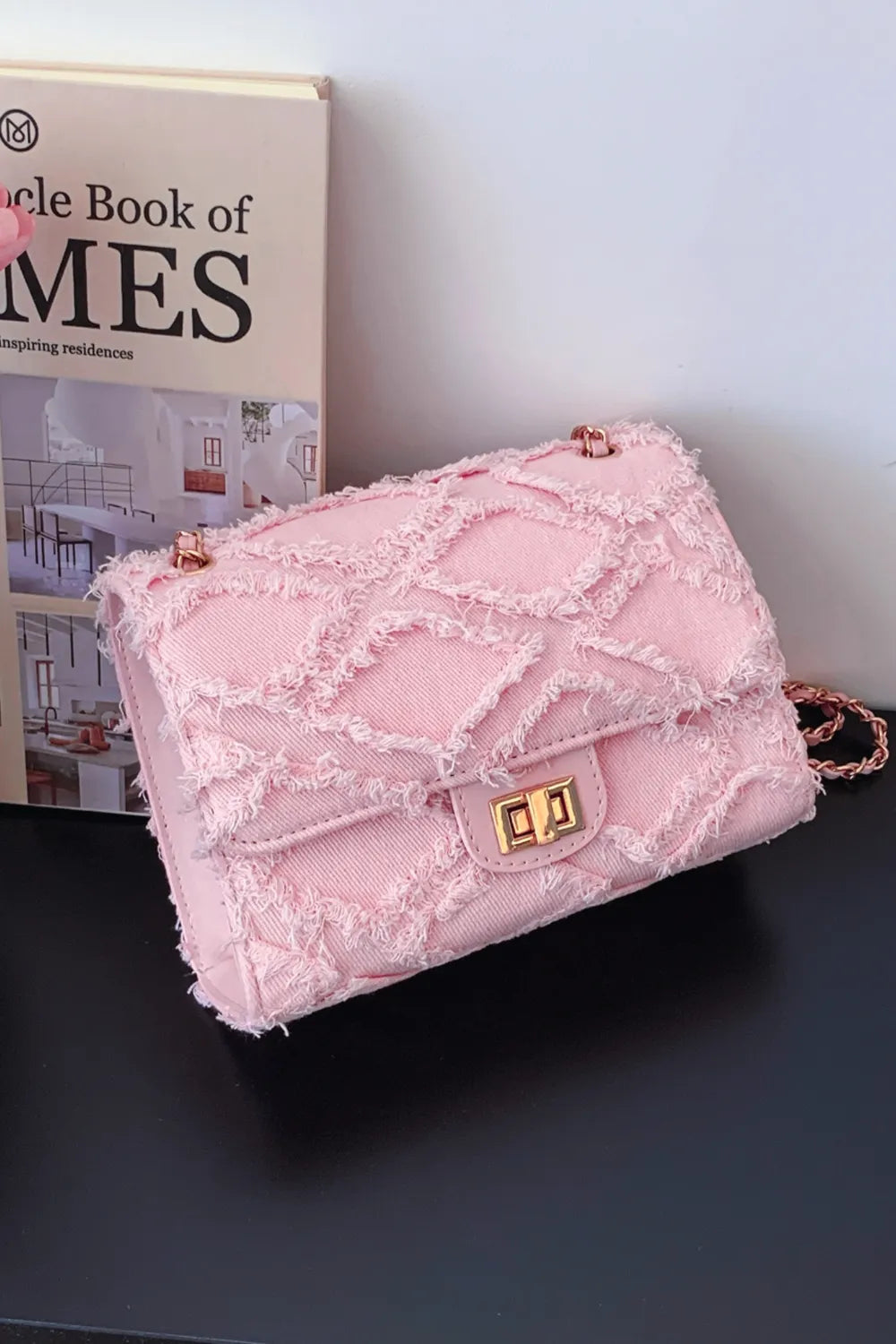 Raw Hem Denim Crossbody Bag - LaTezza Online Shop