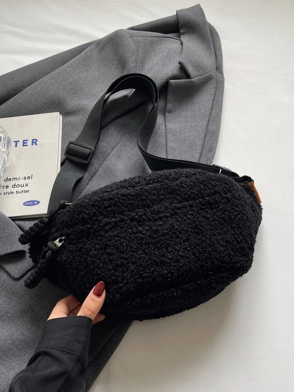 Sherpa Crossbody Bag with Adjustable Strap - LaTezza Online Shop