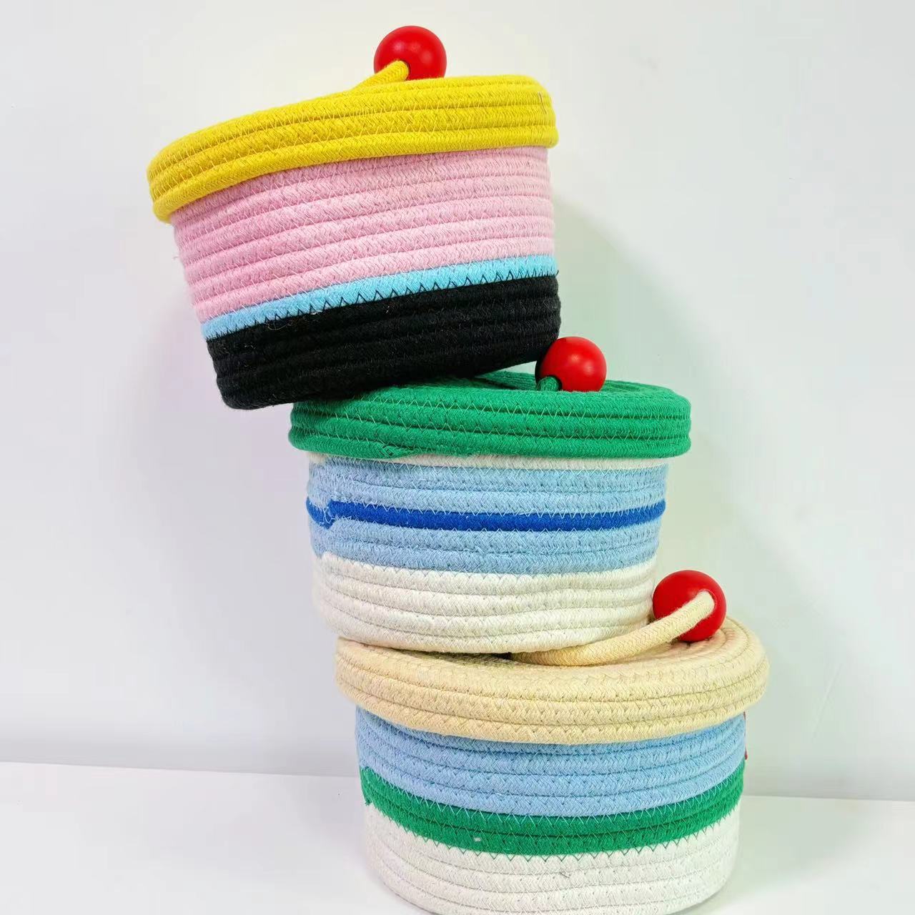 Home Cotton Weaving Storage Basket Ins Wind Vegetable Toy Storage Basket Living Room Miscellaneous Display Underwear Storage Basket - LaTezza Online Shop