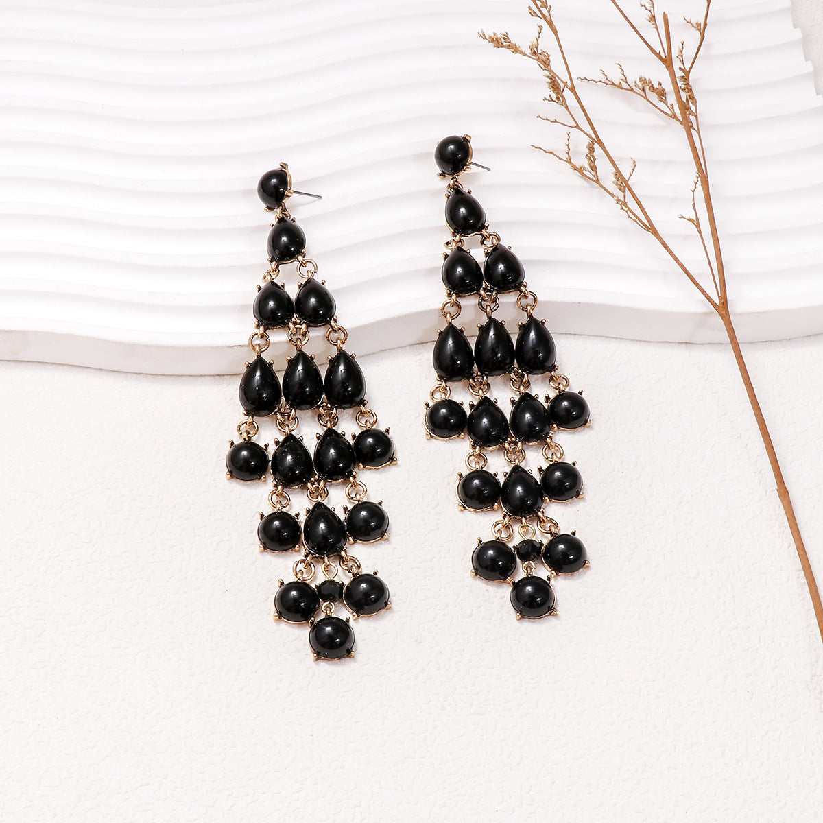 Alloy & Rhinestone Teardrop Earrings - LaTezza Online Shop
