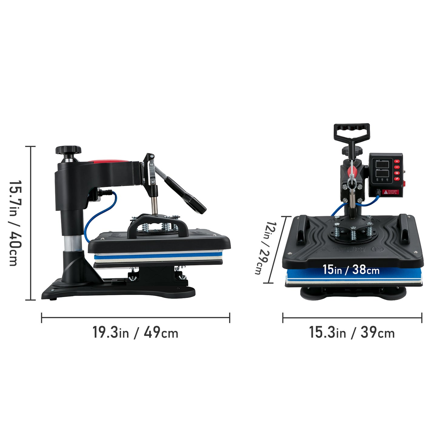 VEVOR Heat Press, 5 In 1 Heat Press Machine Machine 12x15, Clamshell Sublimation Transfer Printer Fast Heat-up, Digital Precise Temperature Control, Vinyl Heat Press For T-Shirt Plate Mug Cup - LaTezza Online Shop