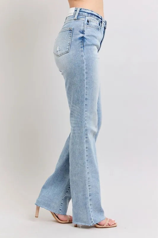 Jeans Judy Blue Full Size Mid Rise Light Wash Dad Jeans Plus Size - LaTezza Online Shop
