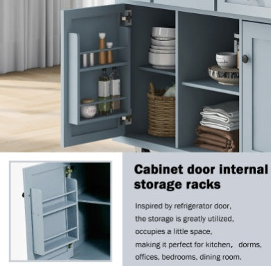 Kitchen Cart With Rubberwood Drop-Leaf Countertop, Cabinet, Storage Racks - LaTezza Online Shop
