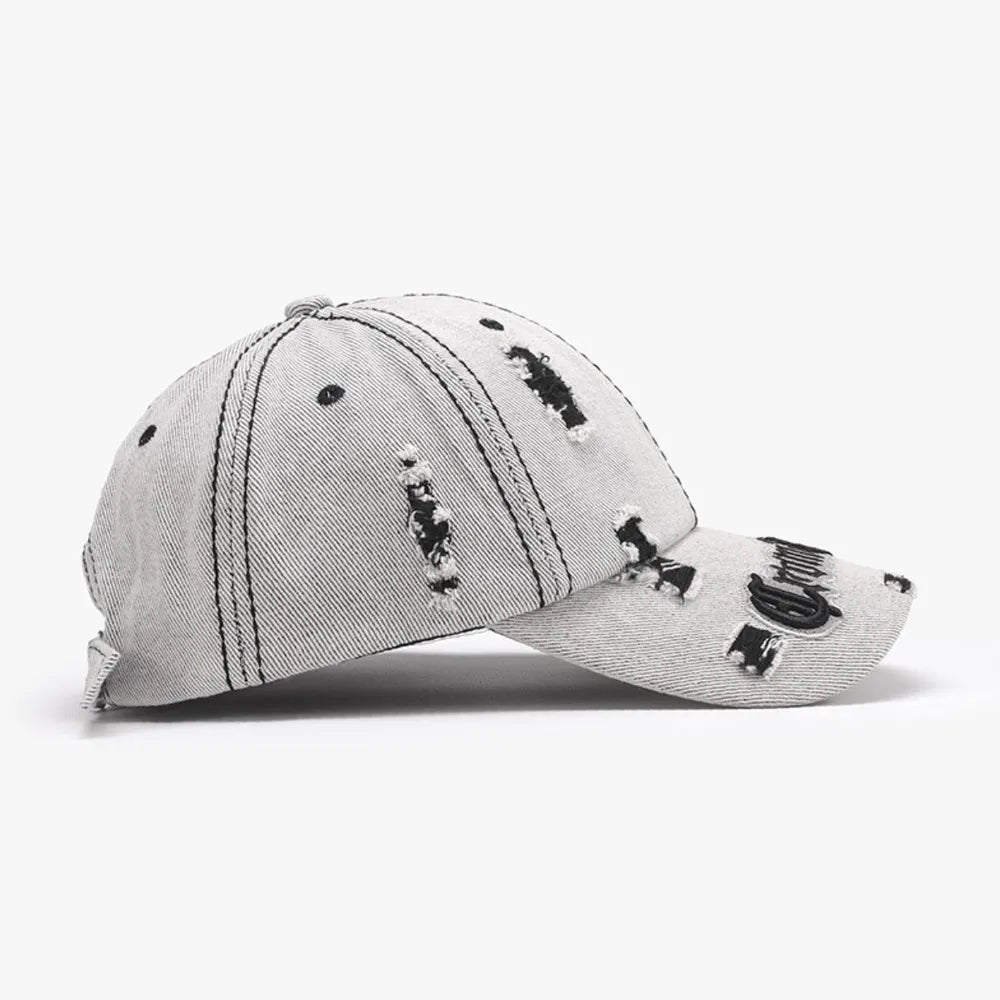 Distressed Letter Embroidered Baseball Cap - LaTezza Online Shop