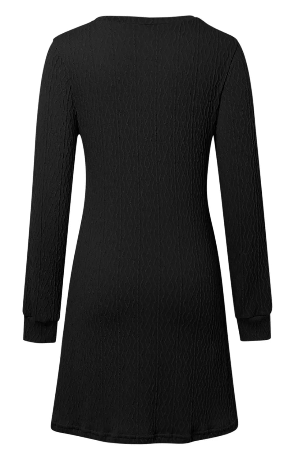 Solid color texture long sleeved elegant French dress women's dress - LaTezza Online Shop