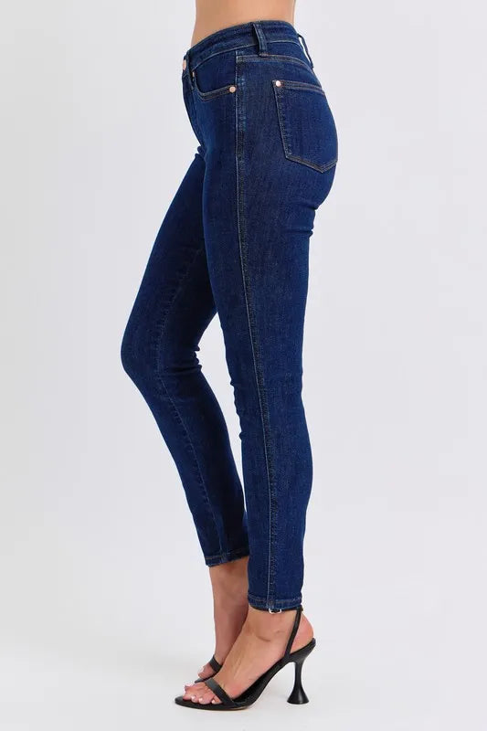 Skinny Jeans Judy Blue Full Size Mid Rise Tummy Control Classic Skinny Jeans Plus Size - LaTezza Online Shop