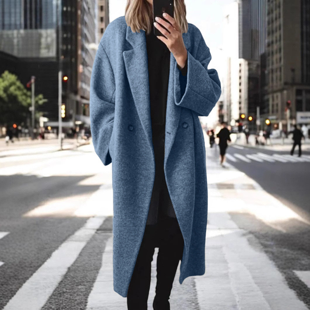 Women's multi colored and multi size woolen long windbreaker jacket - LaTezza Online Shop