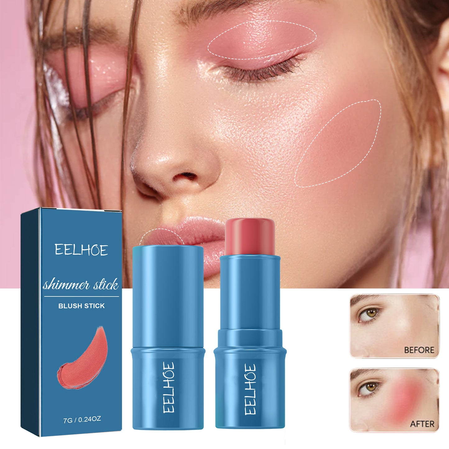 Blush Stick, Three-Dimensional Brightening Natural Waterproof Lightweight Lazy Body Contouring Cream - LaTezza Online Shop