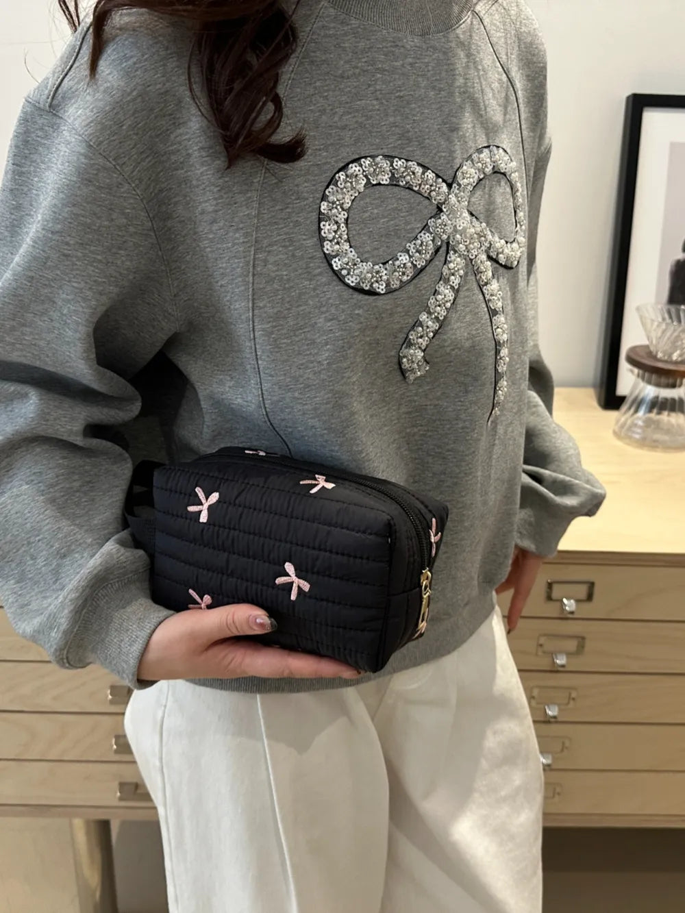 Texture Contrast Bow Wristlet - LaTezza Online Shop