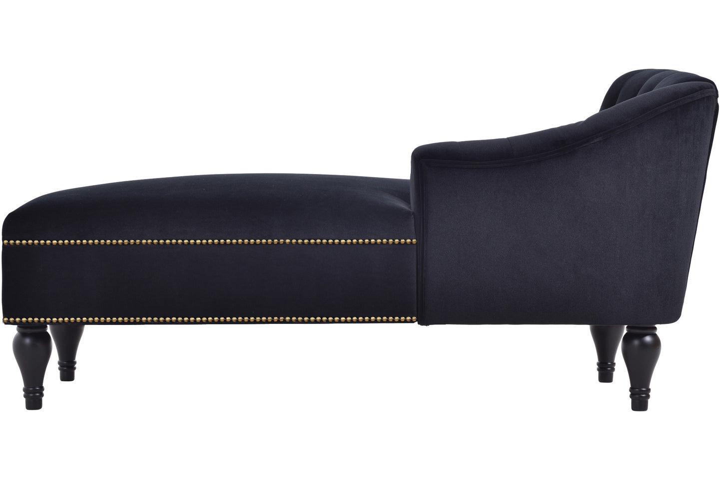 58 inch velvet lounge chair, button cluster right arm lounge chair with nail head decoration and solid wood legs - LaTezza Online Shop