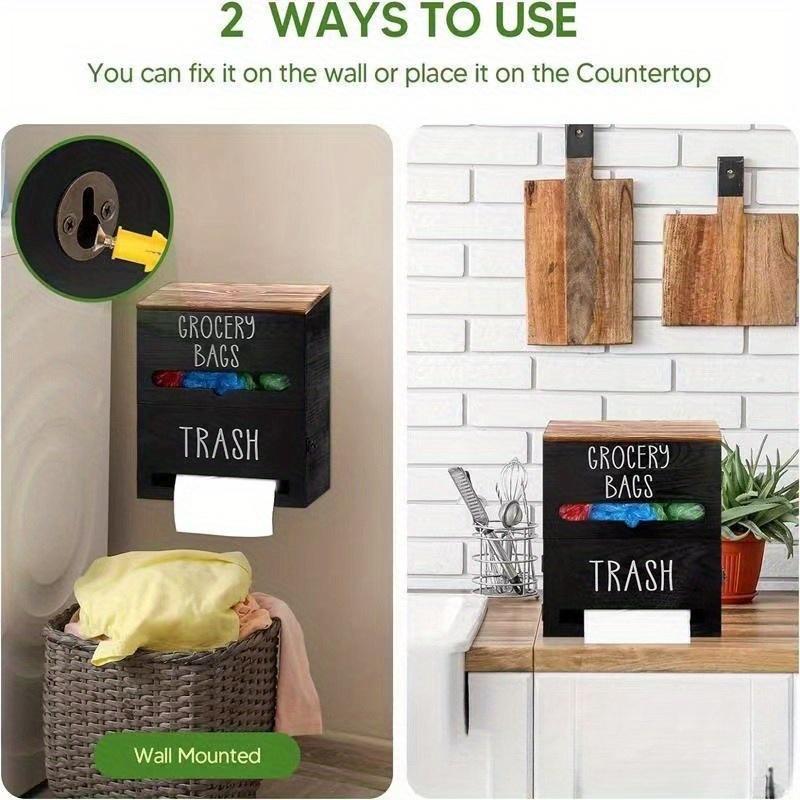 Wooden Garbage Bag Storage Box Two In One - LaTezza Online Shop