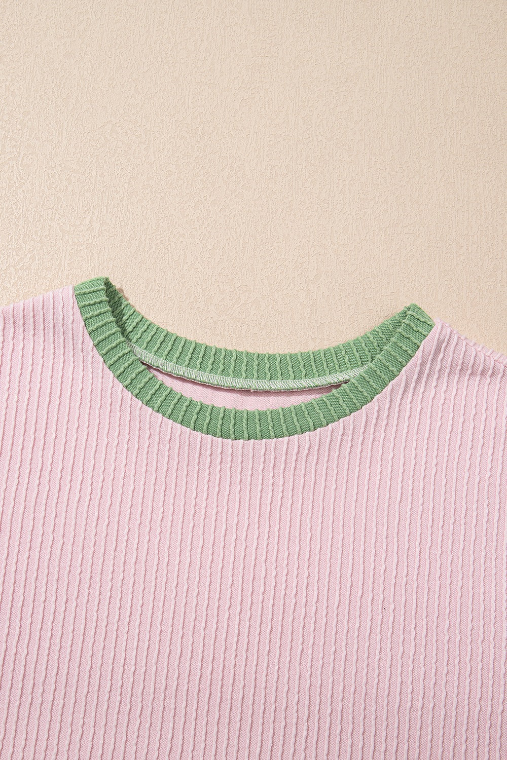 Contrast Trim Round Neck Cap Sleeve Top - LaTezza Online Shop