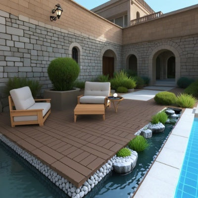 Plastic Interlocking Deck Tiles,44 Pack Patio Deck Tiles,12x12 Square Waterproof Outdoor All Weather - LaTezza Online Shop