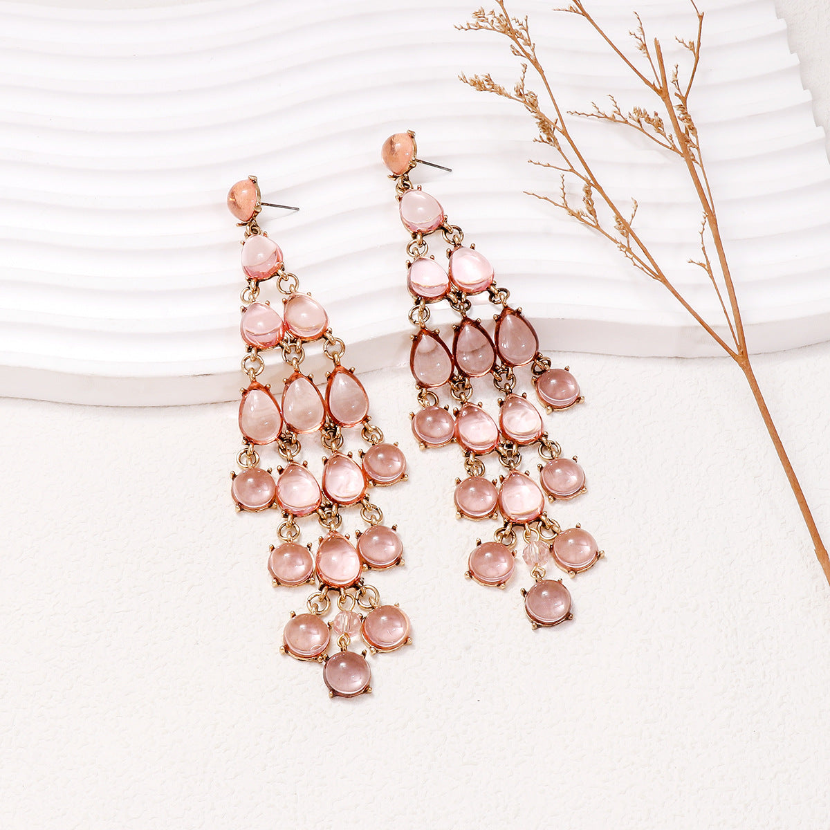 Alloy & Rhinestone Teardrop Earrings - LaTezza Online Shop