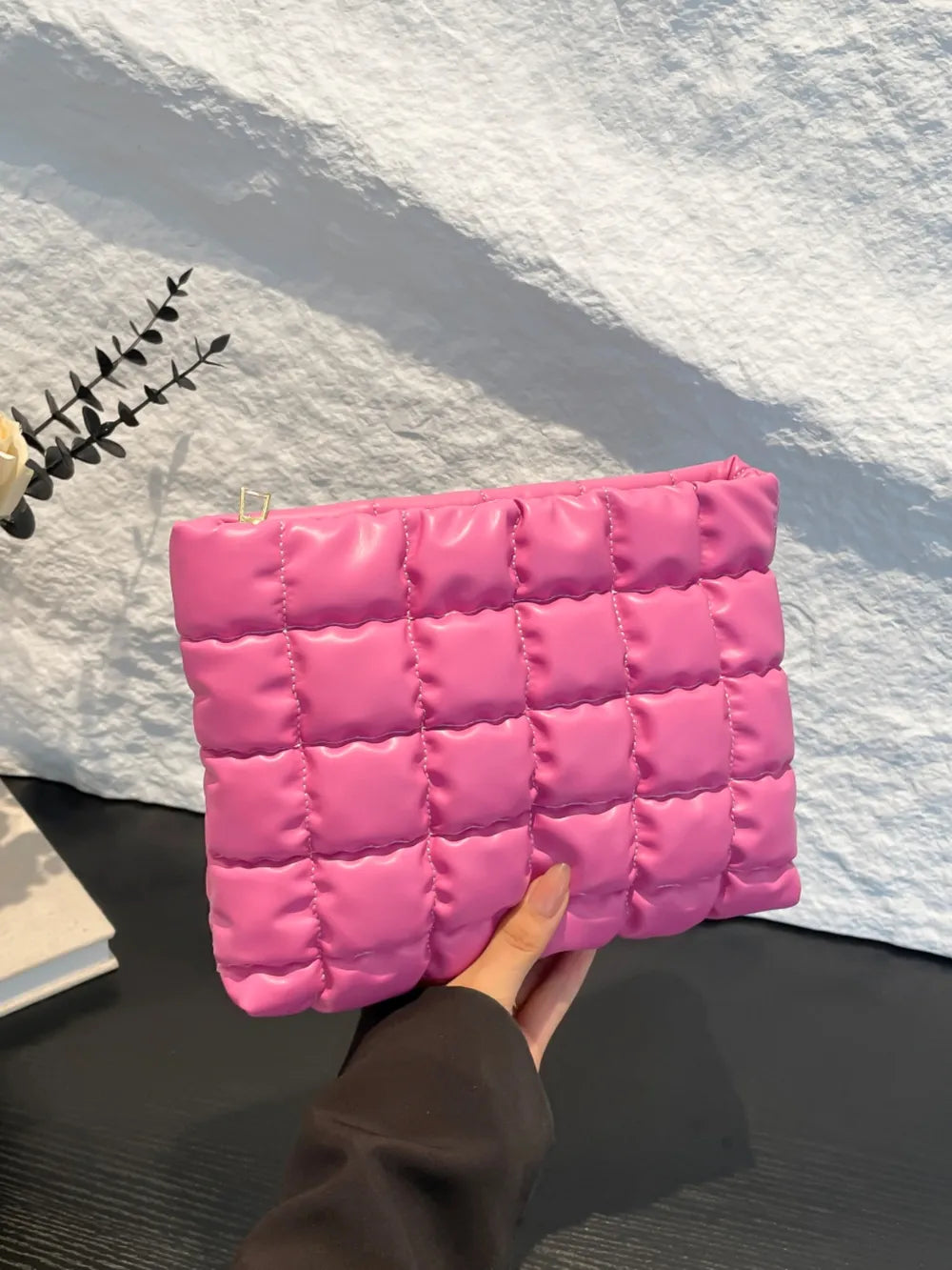 Quilted Plaid Clutch with Zipper - LaTezza Online Shop