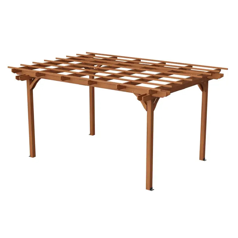 12 X 10 FT Outdoor Wood Pergola, Wooden Grape Pergola For Climbing Plant Support For Garden, Patio, Backyard, Deck, Brown - LaTezza Online Shop