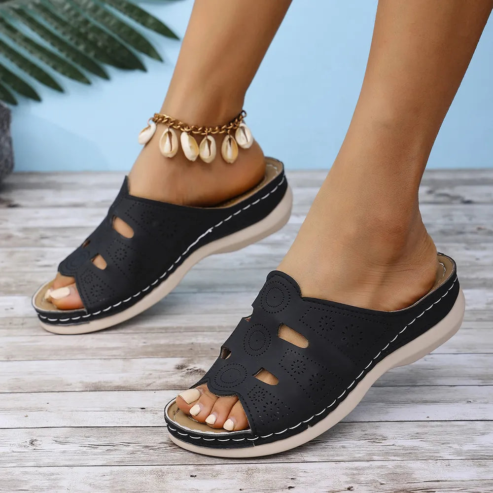 Sandals Open-Toe Cutout Slippers - LaTezza Online Shop