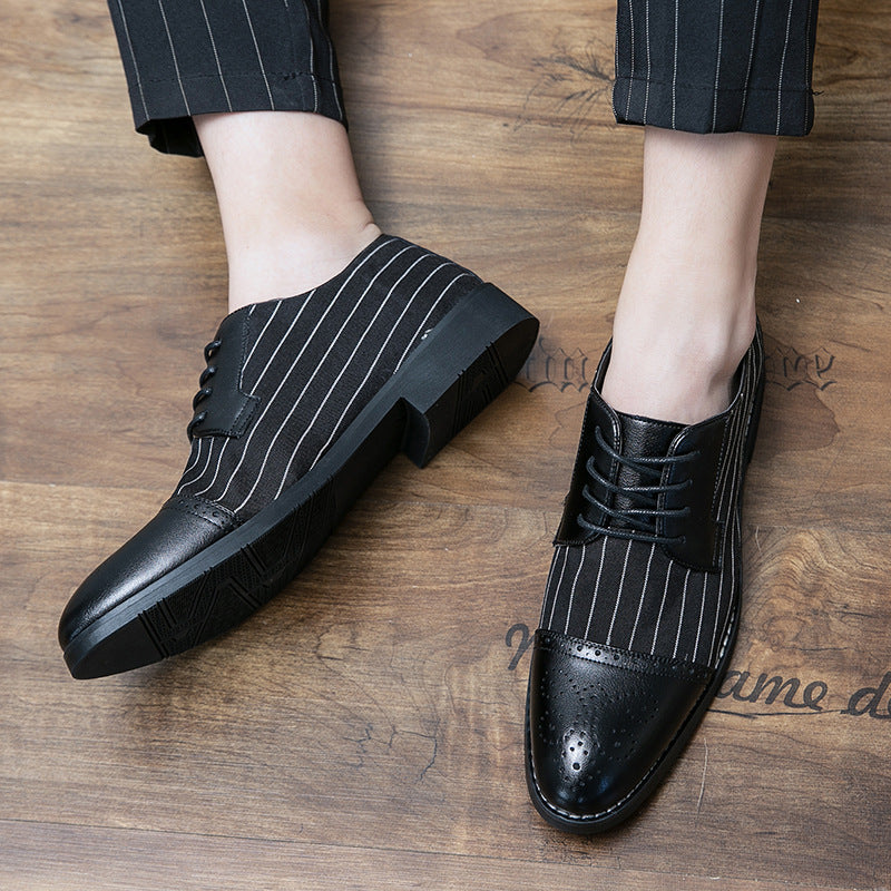 British style men's casual striped breathable business leather shoes - LaTezza Online Shop