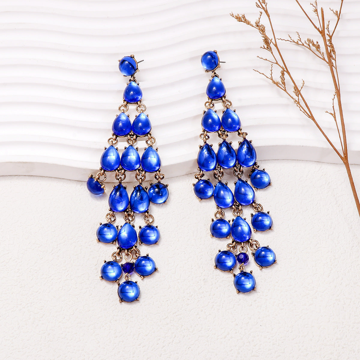 Alloy & Rhinestone Teardrop Earrings - LaTezza Online Shop