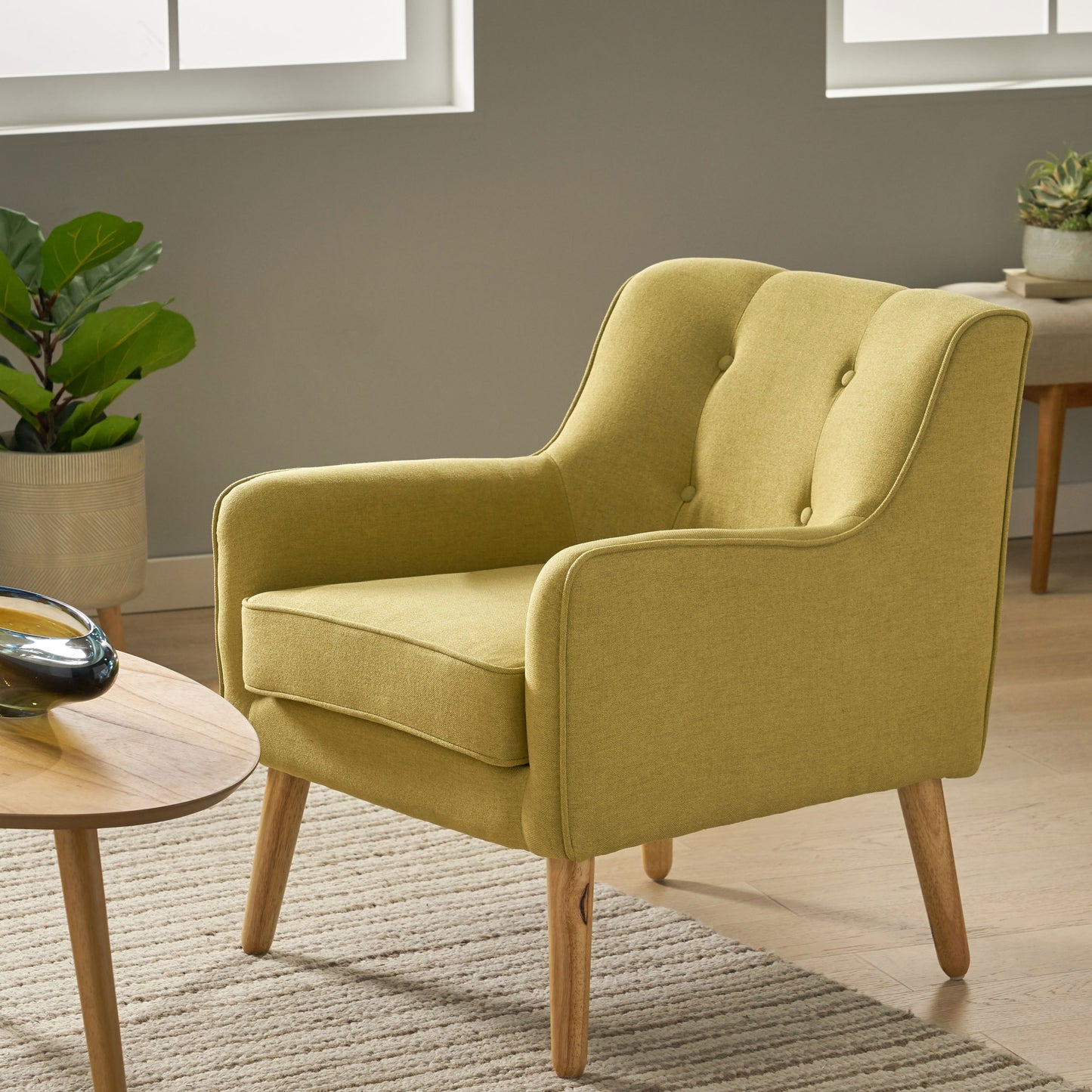 Yellow Midcentury Modern Arm Chair for Living Room - LaTezza Online Shop