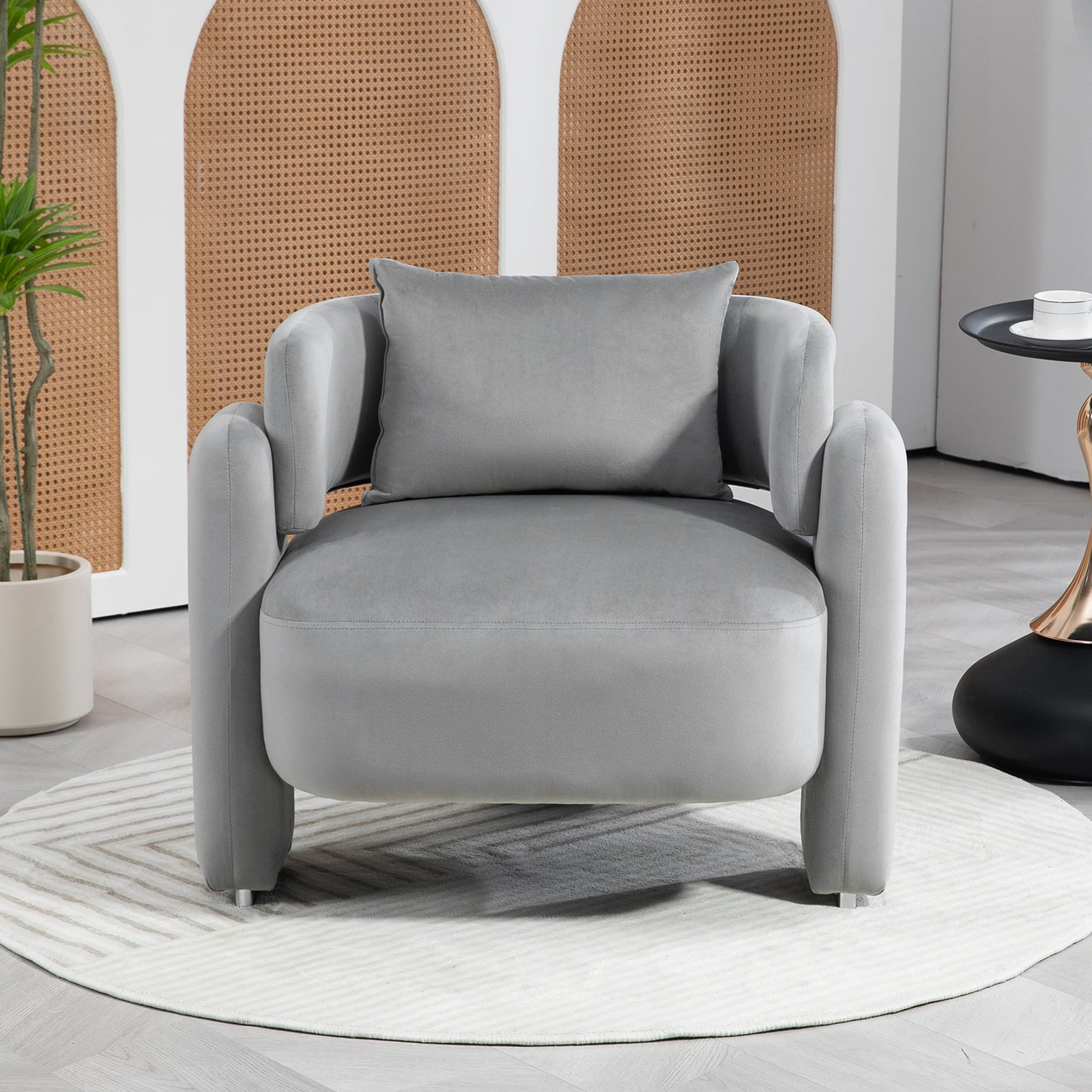 Modern design velvet lounge chair,single sofa with pillows for living room,bedroom(GREY) - LaTezza Online Shop