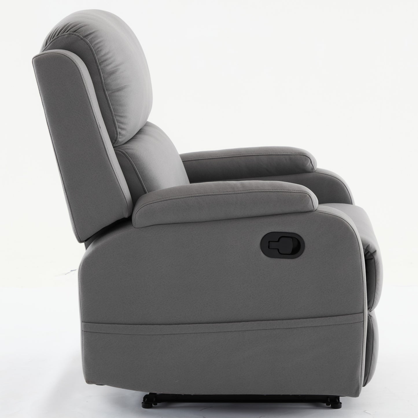 PU leather recliner massage chair with adjustable leg positions at the back, easy to reach side buttons - gray - LaTezza Online Shop