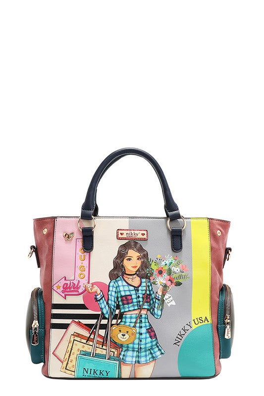 Nicole Lee USA Eco-Leather Handbag with Side Pockets - LaTezza Online Shop