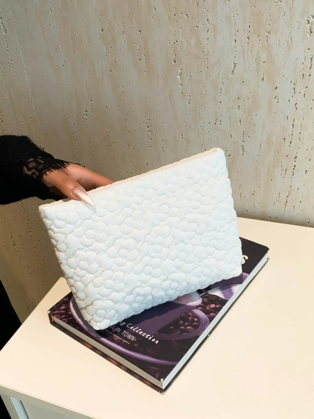 Flower Texture Polyester Clutch - LaTezza Online Shop
