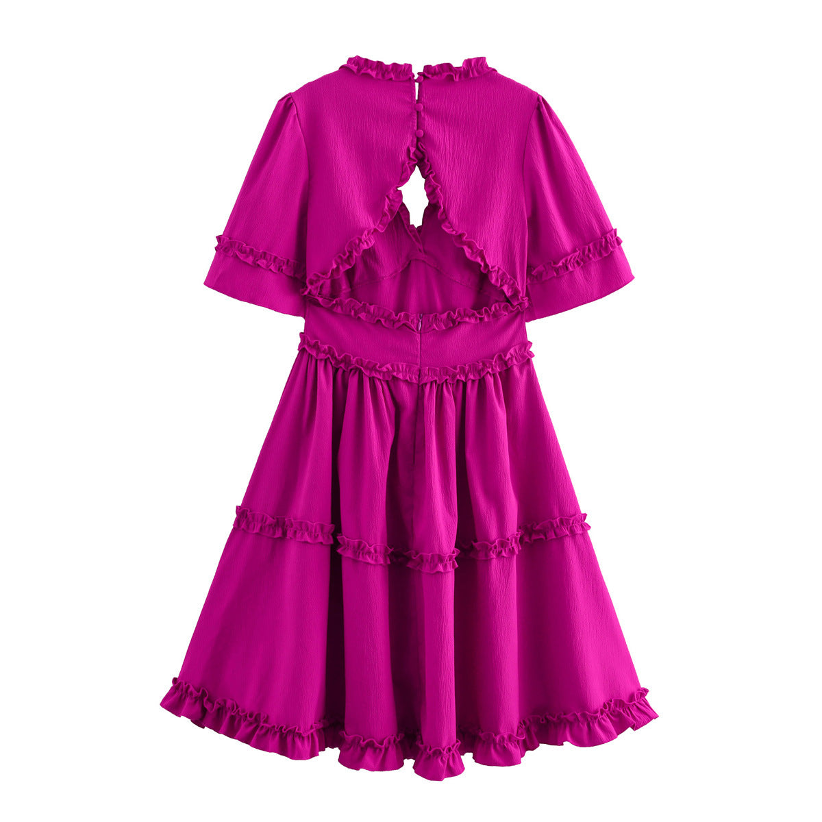 Fashionable and sweet backless texture ruffle lace dress for women - LaTezza Online Shop