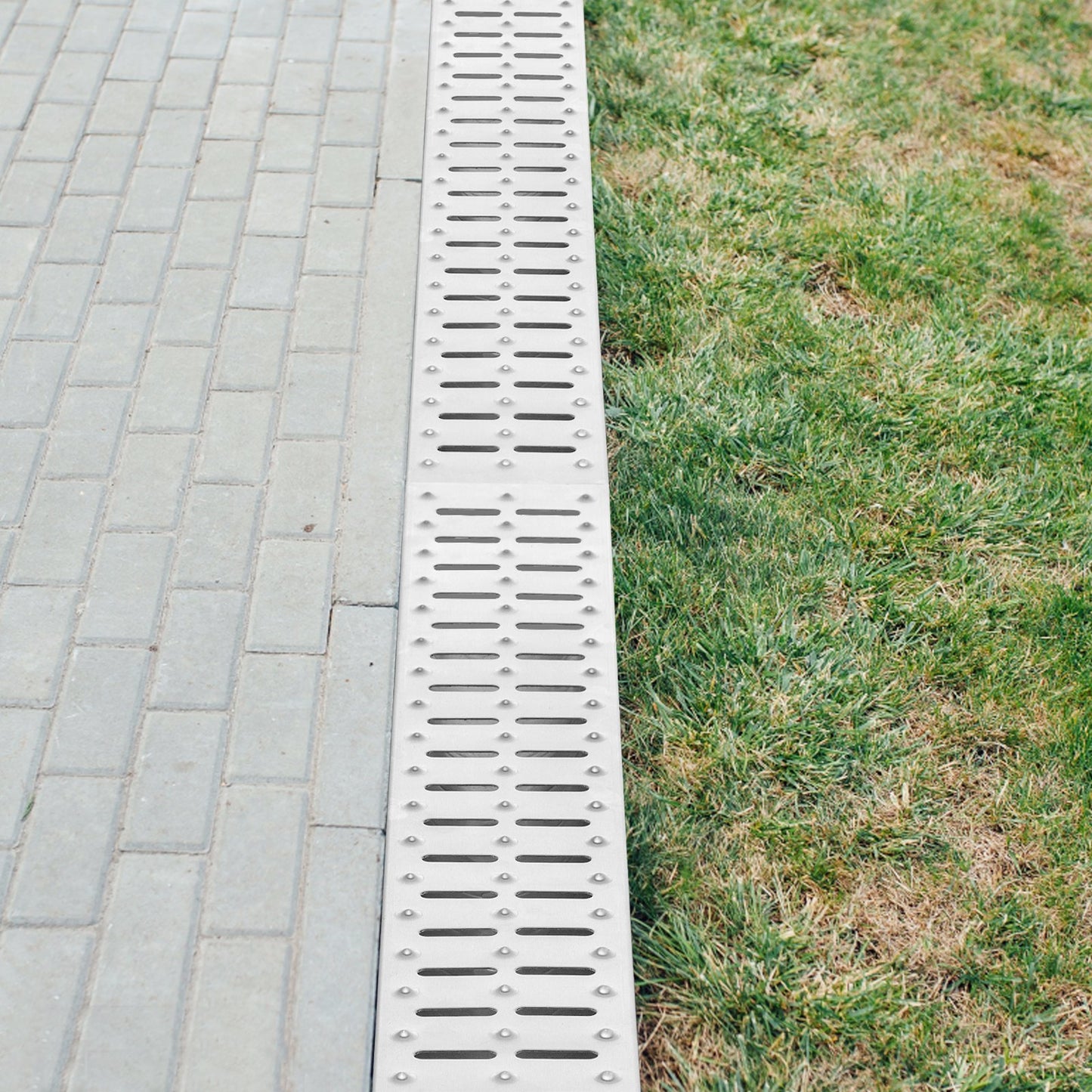 VEVOR Trench Drain System, Channel Drain With Metal Grate, 5.9x5.1-Inch HDPE Drainage Trench, Black Plastic Garage Floor Drain, 3x39 Trench Drain Grate, With 3 End Caps, For Garden, Driveway- - LaTezza Online Shop