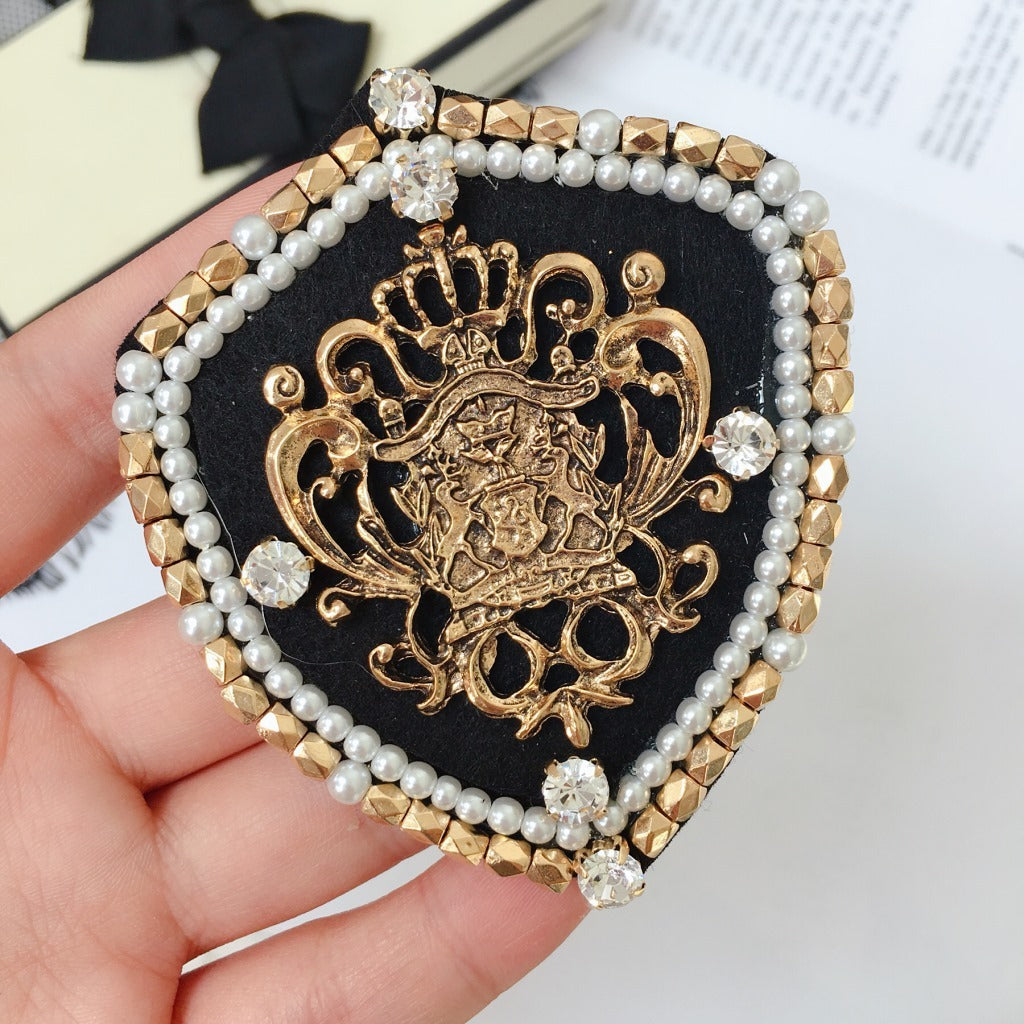 Brooches Pins Badge Coat Big Metal Vintage Retro Star Bee Lace Pearl Handmade