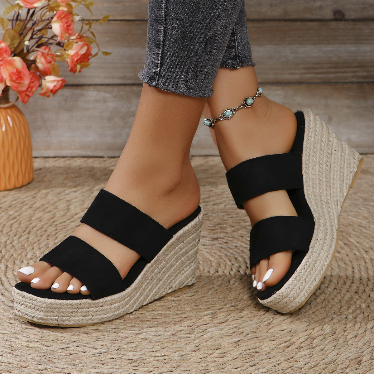 Open Toe Platform Wedge Sandals - LaTezza Online Shop