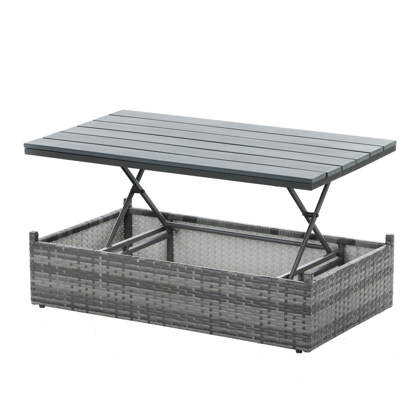 Patio Furniture, Outdoor Furniture, Seasonal PE Wicker Furniture,5 Set Wicker Furniture With Plywood Coffee Table - LaTezza Online Shop