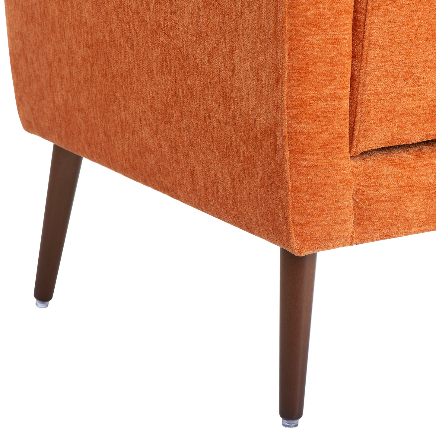 Modern Accent Chair Upholstered Foam Filled Living Room Chairs Comfy Reading Chair Mid Century Modern Chair (Orange) - LaTezza Online Shop