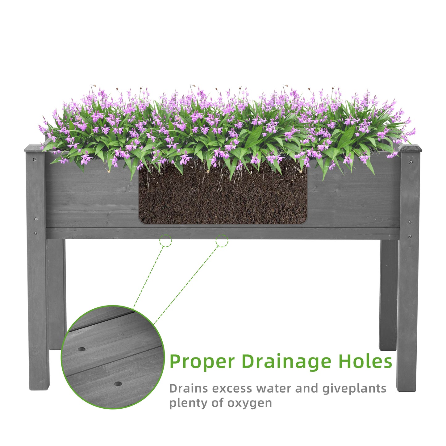 Raised Garden Bed with Legs, Elevated Wooden Planter Box for Outdoor Plants - LaTezza Online Shop