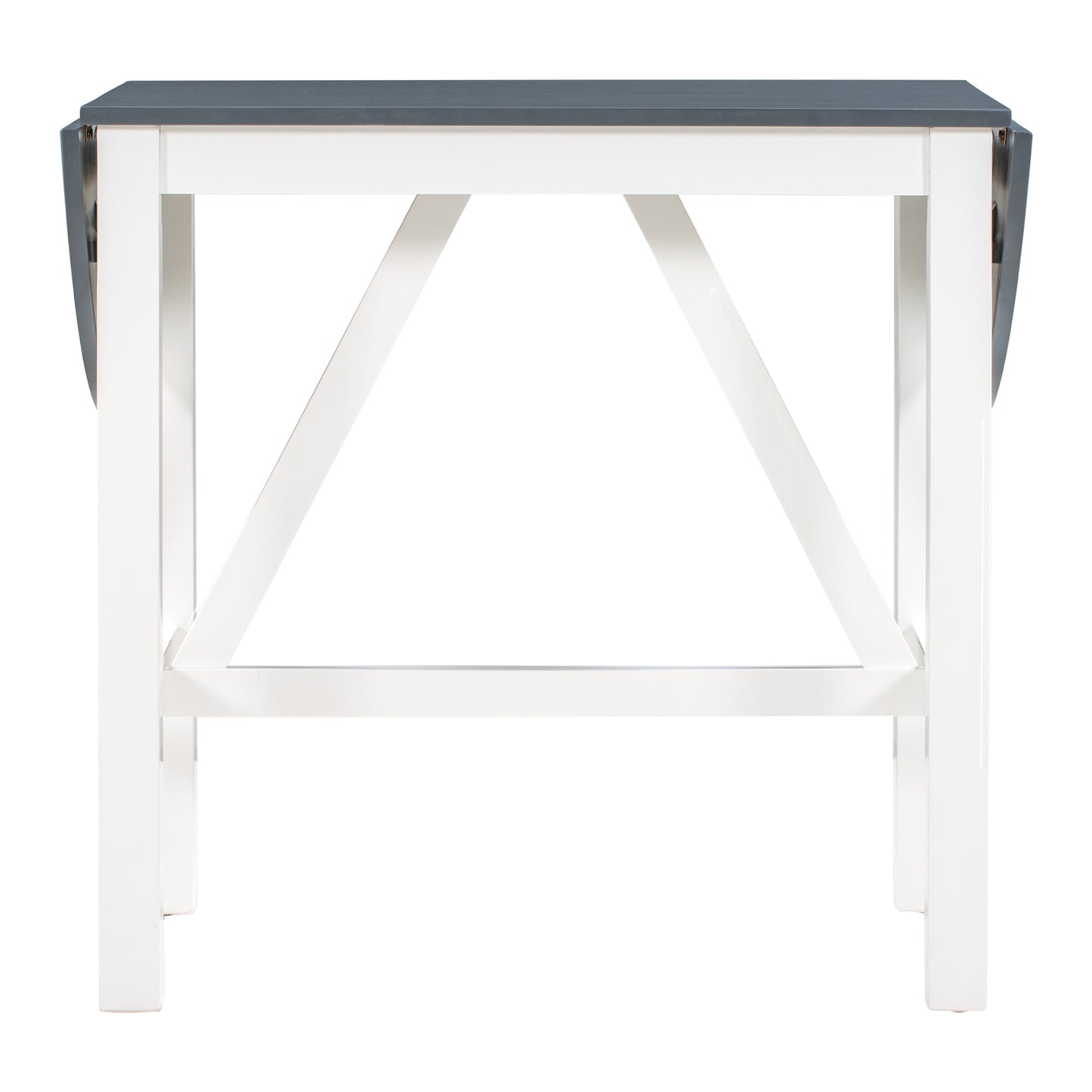 TOPMAX 3-Piece Wood Counter Height Drop Leaf Dining Table Set with 2 Upholstered Dining Chairs for Small Place White+Gray - LaTezza Online Shop