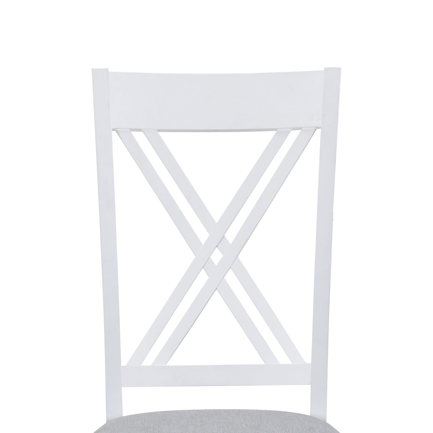TOPMAX Rustic Minimalist Wood 5-Piece Dining Table Set with 4 X-Back Chairs for Small Places White - LaTezza Online Shop