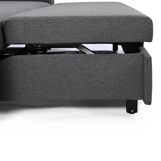 3 in 1 Convertible Sleeper Sofa Bed Modern Fabric Loveseat Futon Sofa Couch w/Pullout Bed Grey - LaTezza Online Shop