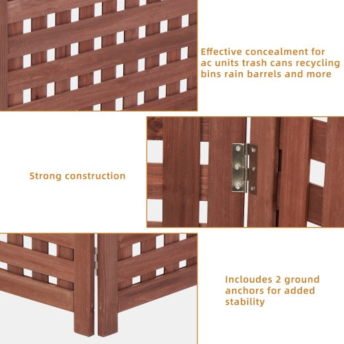 Cedar Privacy Fence 3 Panels Hidden Air Conditioning And Garbage Fence - LaTezza Online Shop