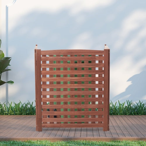 Cedar Privacy Fence 3 Panels Hidden Air Conditioning And Garbage Fence - LaTezza Online Shop