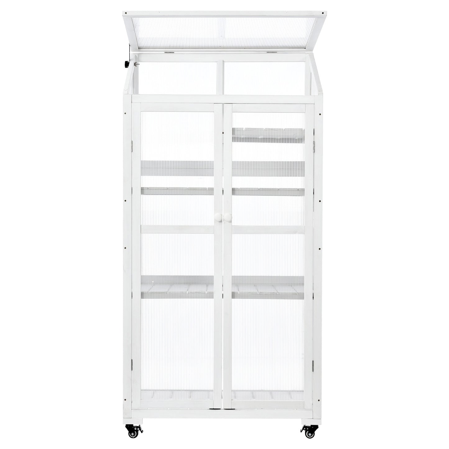 TOPMAX 62in Wood Large Greenhouse With Wheels And Adjustable Shelf - LaTezza Online Shop