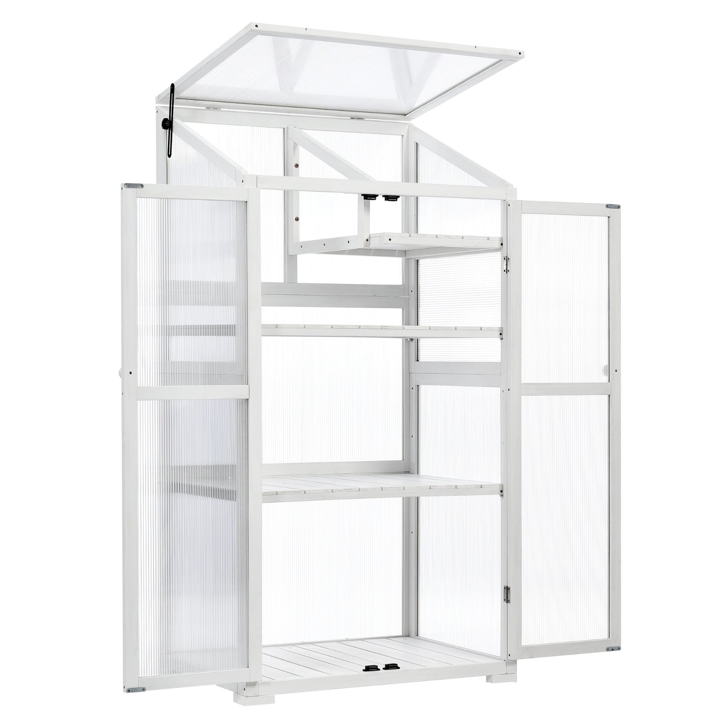 TOPMAX 62in Wood Large Greenhouse With Wheels And Adjustable Shelf - LaTezza Online Shop