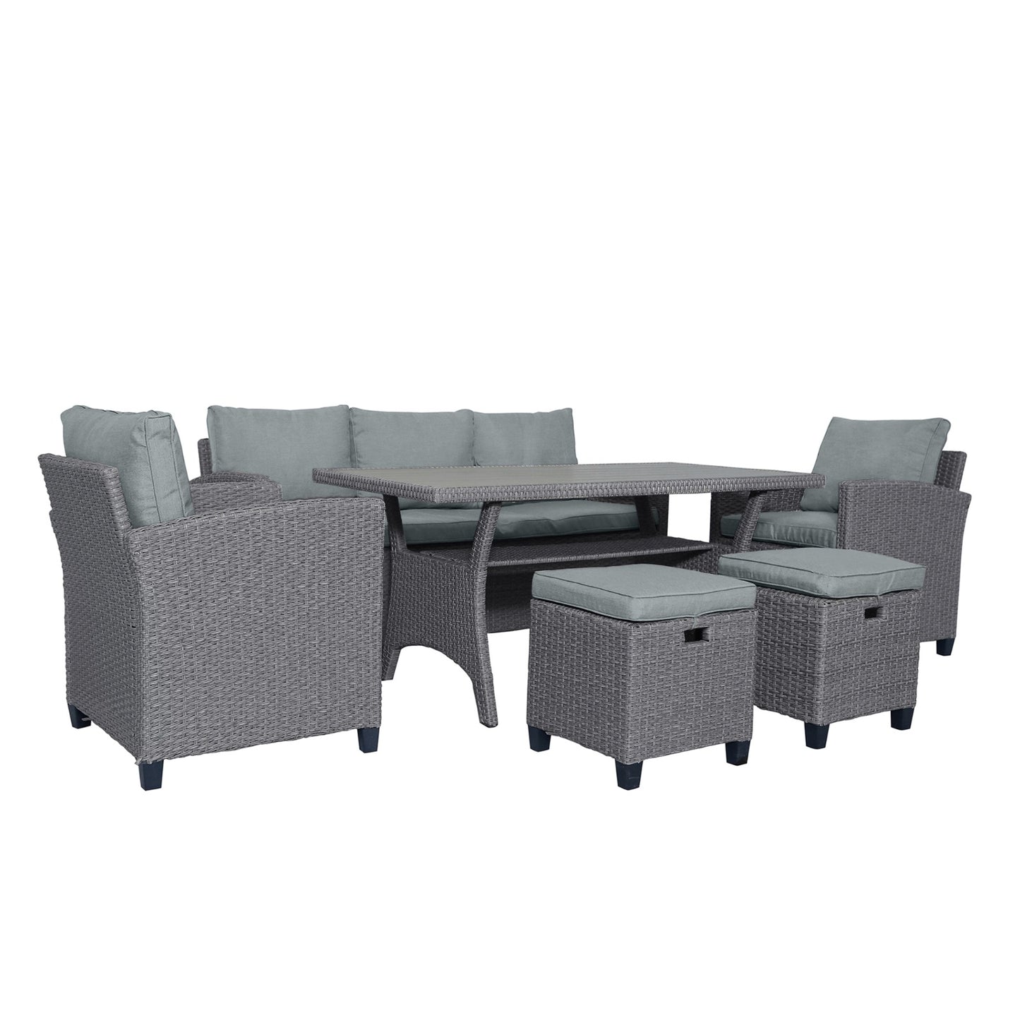6-piece Outdoor Rattan Courtyard Set - LaTezza Online Shop