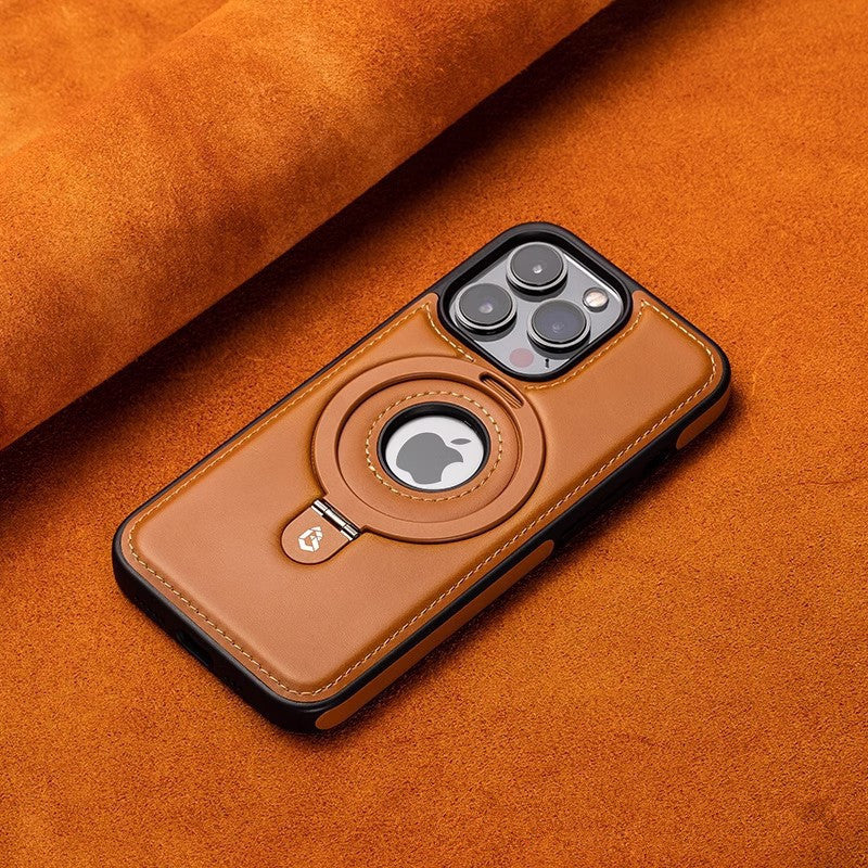 Suitable for Apple 16Promax phone case leather magnetic bracket iPhone 15 anti drop protective case - LaTezza Online Shop
