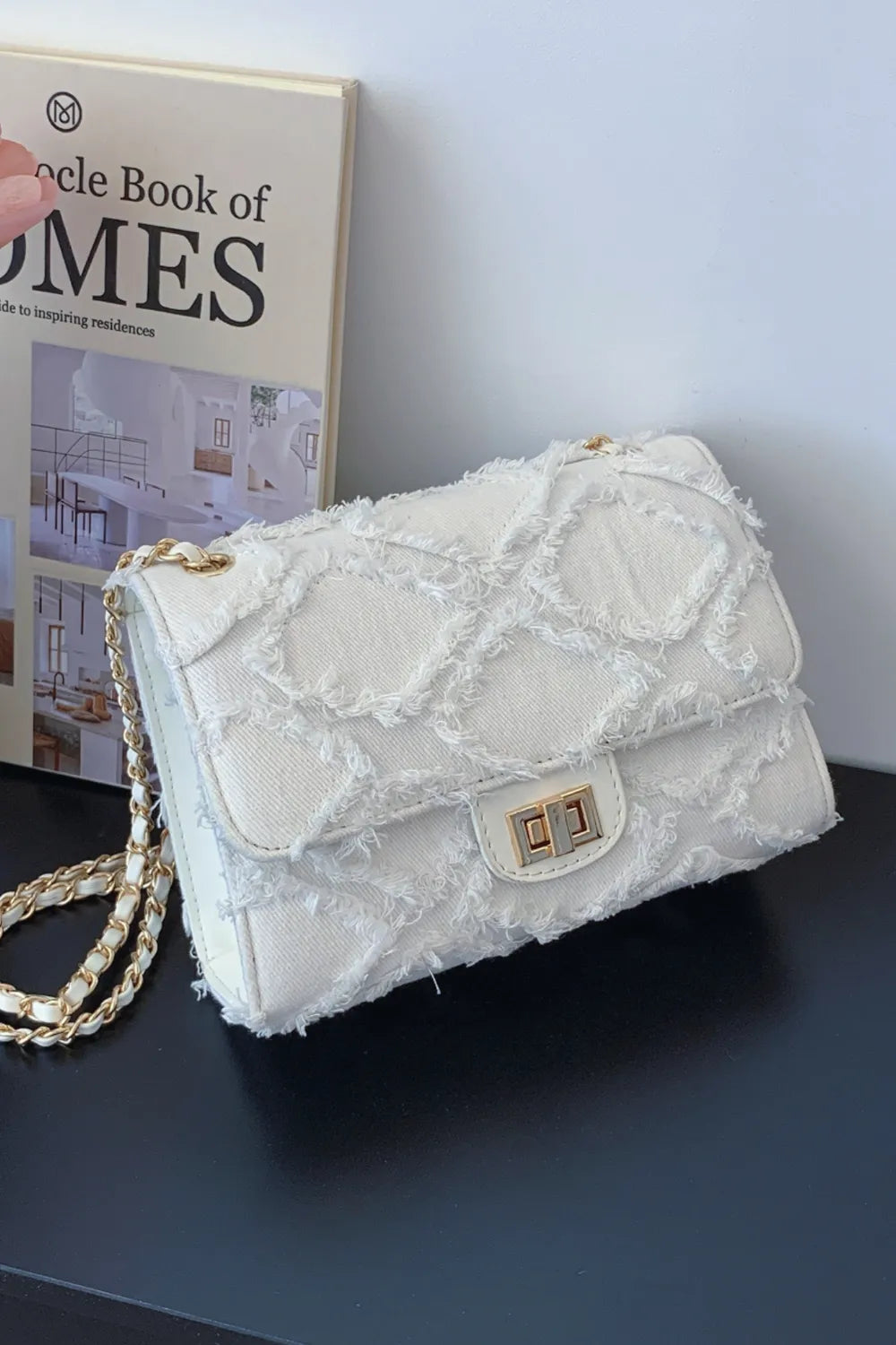 Raw Hem Denim Crossbody Bag - LaTezza Online Shop